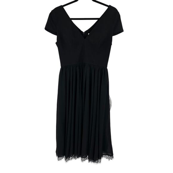 Dress the Population dress Corey Chiffon fit & flare cocktail black Medium M - Picture 2 of 7